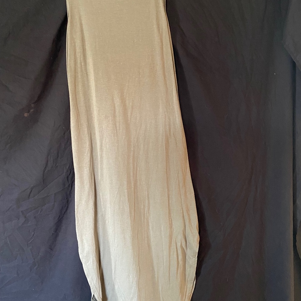 Tank top long dress. Olive green